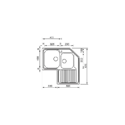 CM-Zenith-83-x-83-2V-Lavello-ad-incasso-Angolo-Acciaio-inossidabile