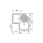 CM-Ilaria-83x83-2V-Lavello-ad-incasso-Angolo-Acciaio-inossidabile