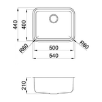 Elleci-Space-500-Lavello-sottopiano-Rettangolare-Acciaio-inossidabile