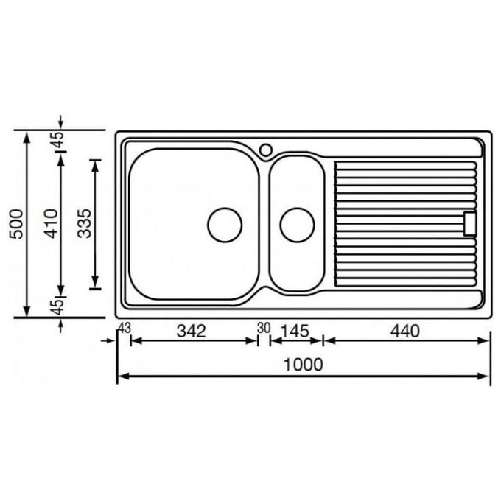 CM-Zenith-210-100-x-50-1V-Lavello-ad-incasso-Rettangolare-Acciaio-inossidabile