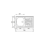 CM-mondial-80-x-50-1V-Lavello-ad-incasso-Rettangolare-Acciaio-inossidabile