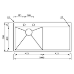 CM-filoquadra-mix-100-x-50-1V-Lavello-ad-incasso-Rettangolare-Acciaio-inossidabile