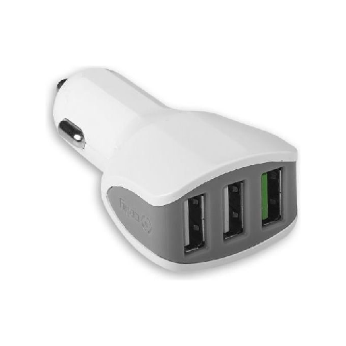 Celly-CC3USBTURBOWH-Caricabatterie-per-dispositivi-mobili-Smartphone-Tablet-Bianco-Accendisigari-Auto