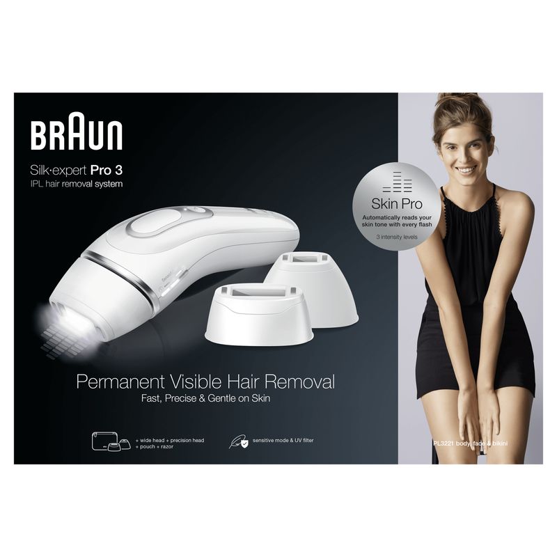 Braun-Silk-expert-Pro-Silk-expert-Pro-3-PL3221-Luce-pulsata-intensa--IPL--Argento-Bianco