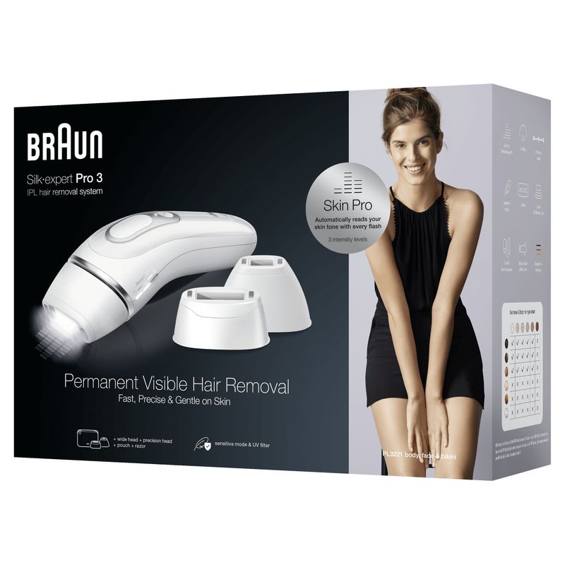 Braun-Silk-expert-Pro-Silk-expert-Pro-3-PL3221-Luce-pulsata-intensa--IPL--Argento-Bianco