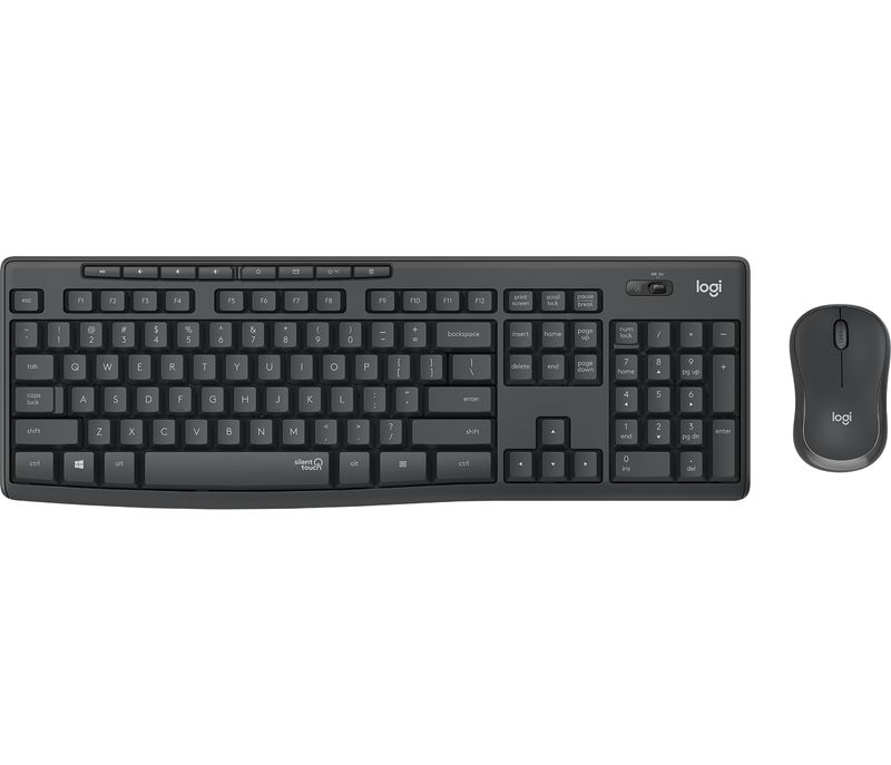 Logitech-MK295-Silent-Wireless-Combo-tastiera-Mouse-incluso-USB-QWERTZ-Tedesco-Grafite