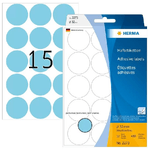 HERMA - Carta - autoadesiva permanente - Blu - 32 mm rotondo 480 etichetta(e) (32 fogli x 15) etichette rotonde