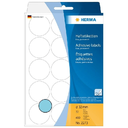 HERMA-2273-etichetta-autoadesiva-Cerchio-Blu-480-pz