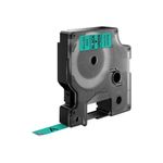 DYMO D1 - Standard Etichette - Nero su verde - 9mm x 7m (DYMO D1 Tape 9mm Black on Green)