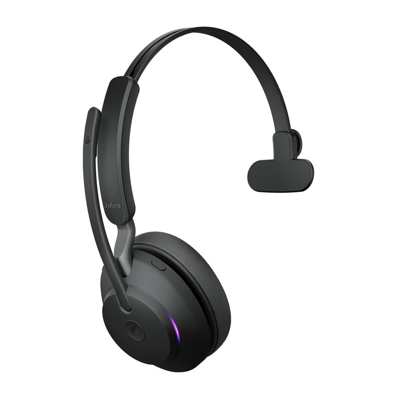 Jabra-Evolve2-65-MS-Mono-Auricolare-Wireless-A-Padiglione-Ufficio-USB-tipo-C-Bluetooth-Nero