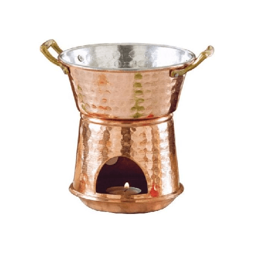 Cu Artigiana Fornellino Bagna Cauda Rame Cm 14 H 17 L 0,8