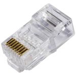 Confezione 100 Connettori 8 Poli Cat 6 Utp Non Schermato Rj45 Per Cavo Flessibile