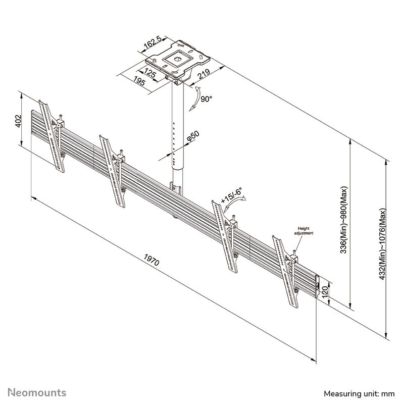 Neomounts-by-Newstar-Pro-Supporto-da-soffitto-con-barra