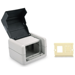DIGITUS Set prese di collegamento dati con coperchio ribaltabile incl. inserto per 2 moduli Keystone, IP44