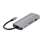 Cablexpert Gembird A-CM-COMBO8-02 replicatore di porte e docking station per laptop USB tipo-C Argento