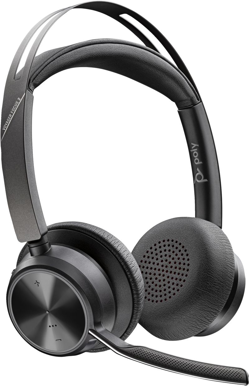 POLY-Voyager-Focus-2-UC-Auricolare-Con-cavo-e-senza-cavo-A-Padiglione-Ufficio-USB-tipo-C-Bluetooth-Nero--Poly-Voyager-Fo