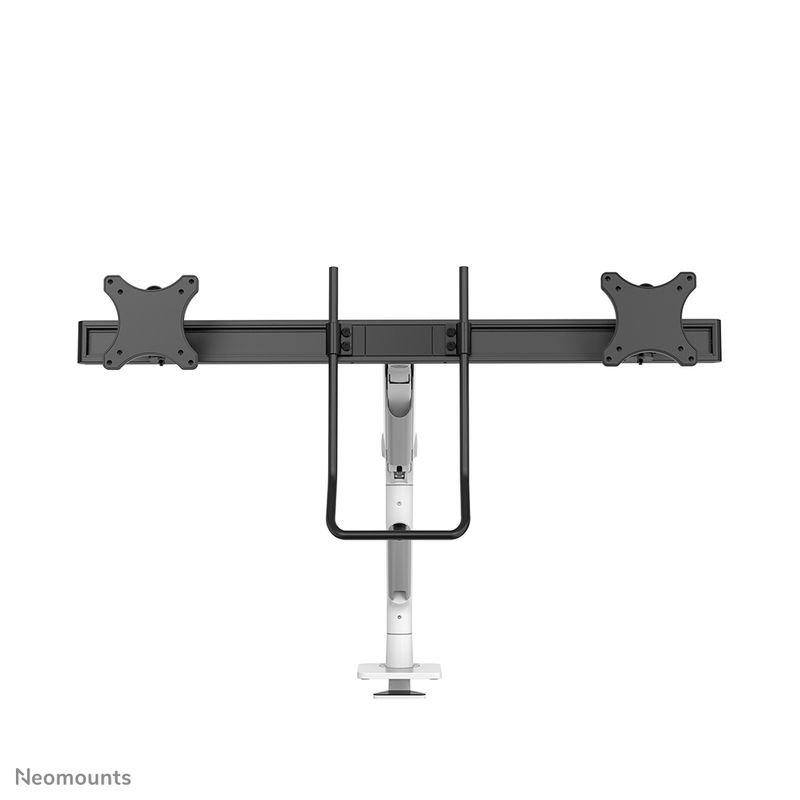 Supporto-da-tavolo-doppio-100x100--8kg-17-27---alto-inclinabile-girevole-ruota-bianco