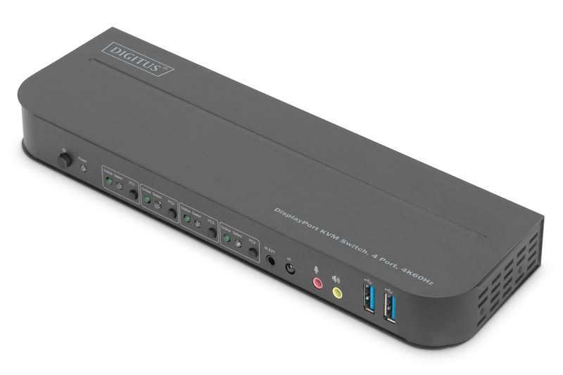 Digitus-Switch-KVM-4-porte-4K60Hz-4-x-DP-in-1-x-DP-HDMI-out