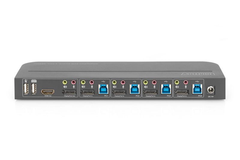 Digitus-Switch-KVM-4-porte-4K60Hz-4-x-DP-in-1-x-DP-HDMI-out