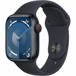 Apple Watch Series 9 (GPS Cellular) cassa in alluminio da 41 mm mezzanotte, cinturino Sport mezzanotte, S/M