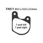 EBC FA071 Pastiglie Harley Davidson Fx 78- Xl 79- Fx Rd 82- Fa71