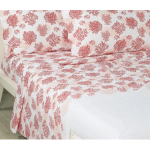 Completo lenzuola matrimoniale Caleffi art.Coral colore cora