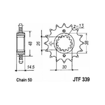 Jt JTF339.17RB Pignone 339 Z17Rb ammortizzato Honda CBR 1000 87-00; VFR 800F 98-01; CBR 1100XX Super Blackbird 97-07