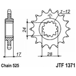 Jt JTF1371.15RB Pignone 1371 Z15Rb ammortizzato Honda CB Hornet 600 98-06