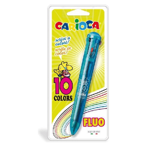 Carioca 10 Colors Multi Penna a sfera retrattile a clip 1 pz