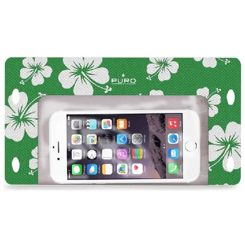 PURO-WaterProof-custodia-per-cellulare-145-cm--5.7--Custodia-a-portafogli-Verde-Bianco