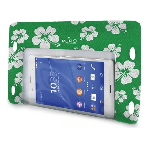 PURO-WaterProof-custodia-per-cellulare-145-cm--5.7--Custodia-a-portafogli-Verde-Bianco