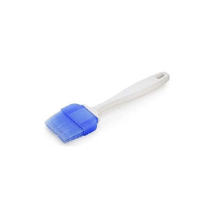 Thermohauser Pennello Silicone con Manico in plastica Bianca e setole in Silicone Blu.Utile in Pasticceria e in Cucina