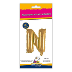 Palloncino Rocca Fun Factory lettera N oro minishape 14 - 35cm . 1pz