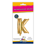 Palloncino Rocca Fun Factory lettera K oro minishape 14 - 35cm . 1pz