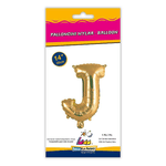 Palloncino Rocca Fun Factory lettera J oro minishape 14 - 35cm . 1pz