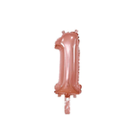 Palloncino Rocca Fun Factory numero 1 rosa gold minishape 14 - 35cm. 1pz