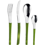 Pintinox Set da 24 Posate Serie Movie in Acciaio Inox Nichel Free, con Manico Colore: Verde, con Scatola regalo