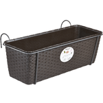 Stefanplast 2076033 Planter Naturale con Auto-irrigazione Sistema Moka 50 x 18 x 16 cm