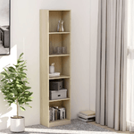 vidaXL Libreria a 5 Ripiani Rovere Sonoma 40x24x175 cm in Truciolato