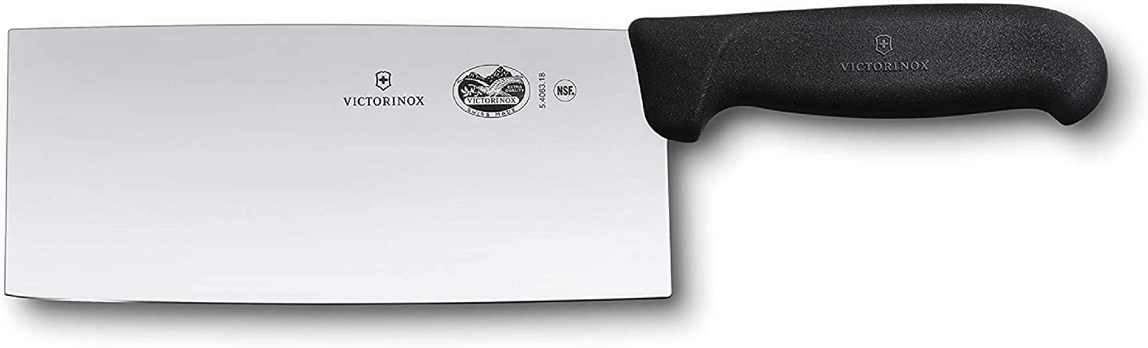 Victorinox, coltello da chef cinese Fibrox, lama da 18 cm, manico in nylon, rosso