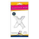 Palloncino Rocca Fun Factory lettera X argento minishape 14 - 35cm . 1pz