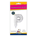 Palloncino Rocca Fun Factory lettera P argento minishape 14 - 35cm . 1pz