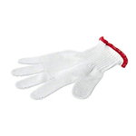 Tablecraft GLOVE1 - Guanti protettivi in poliestere e vinile resistenti al taglio, polsino rosso, XS