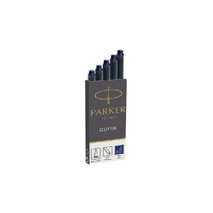 PARKER Quink ricariche per penne stilografiche, cartucce lunghe, inchiostro blu, confezione da 5