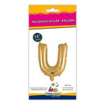 Palloncino Rocca Fun Factory lettera U oro minishape 14 - 35cm . 1pz