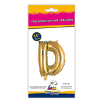 Palloncino Rocca Fun Factory lettera D oro minishape 14 - 35cm . 1pz