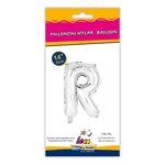 Palloncino Rocca Fun Factory lettera R argento minishape 14 - 35cm . 1pz