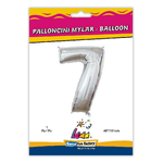 Palloncino Rocca Fun Factory numero 7 argento supershape 40 - 101cm. 1pz