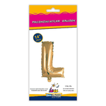 Palloncino Rocca Fun Factory lettera L oro minishape 14 - 35cm . 1pz