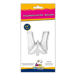 Palloncino Rocca Fun Factory lettera W argento minishape 14 - 35cm . 1pz